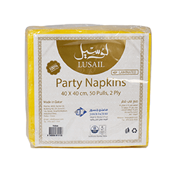 LUSAIL PARTY NAPKIN YELLOW 40*40 50 PULLS