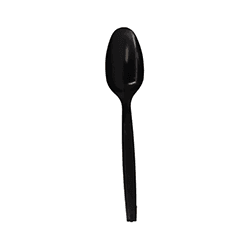 SPOON PLASTIC BLACK 50 PCS