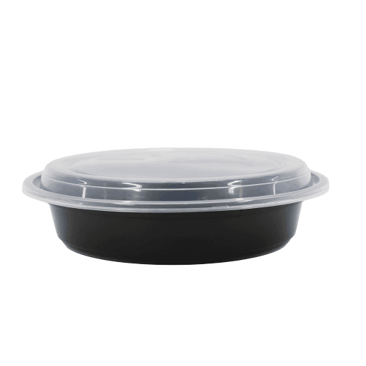 BLACK ROUND CONTINER 48 OZ